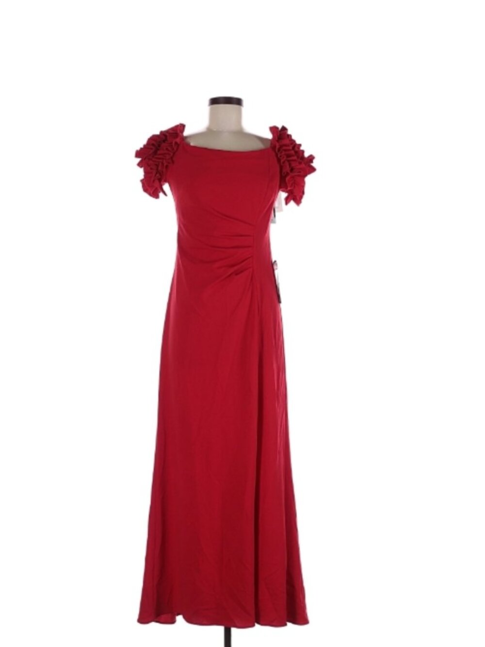 NWT Xscape Red Ruffle Shoulder Evening Gown Dress from Macy's - Picture 3 of 13